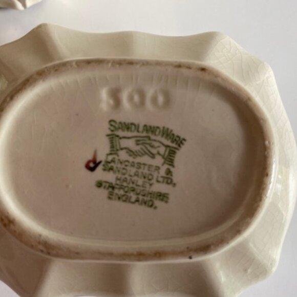 Vintage Sandland Ware Creamer and Sugar. Cream and Gold - Picture 11 of 13